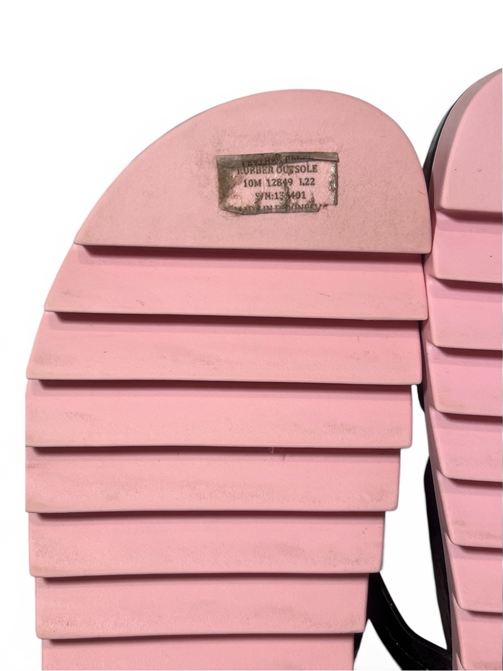 TORY BURCH Miller Cloud Lug Black Pink Leather Platform Sawtooth Sandals - Picture 9 of 16